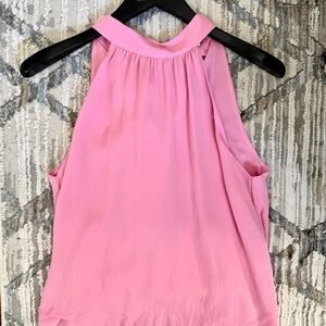 🍉Alice + Olivia Pink Bow 100% Silk Halter Top Sleeveless
